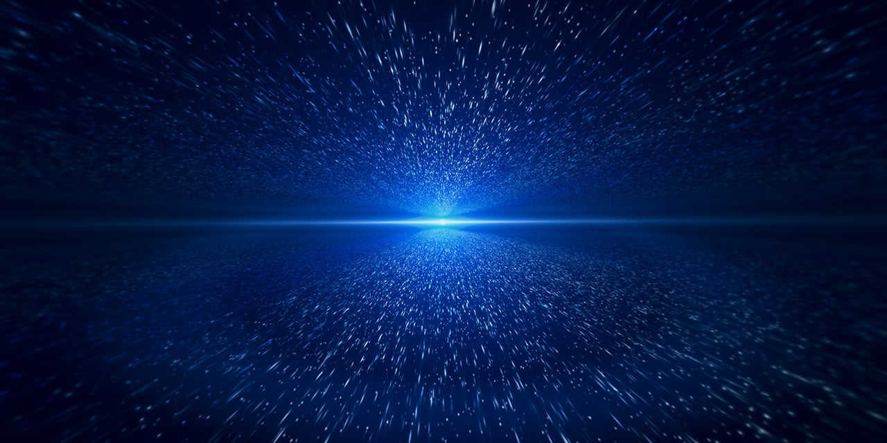 Digital illustration of stars in space