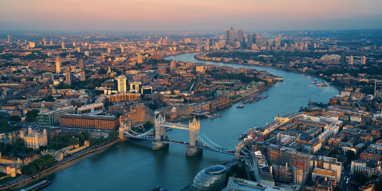 Arial view of London